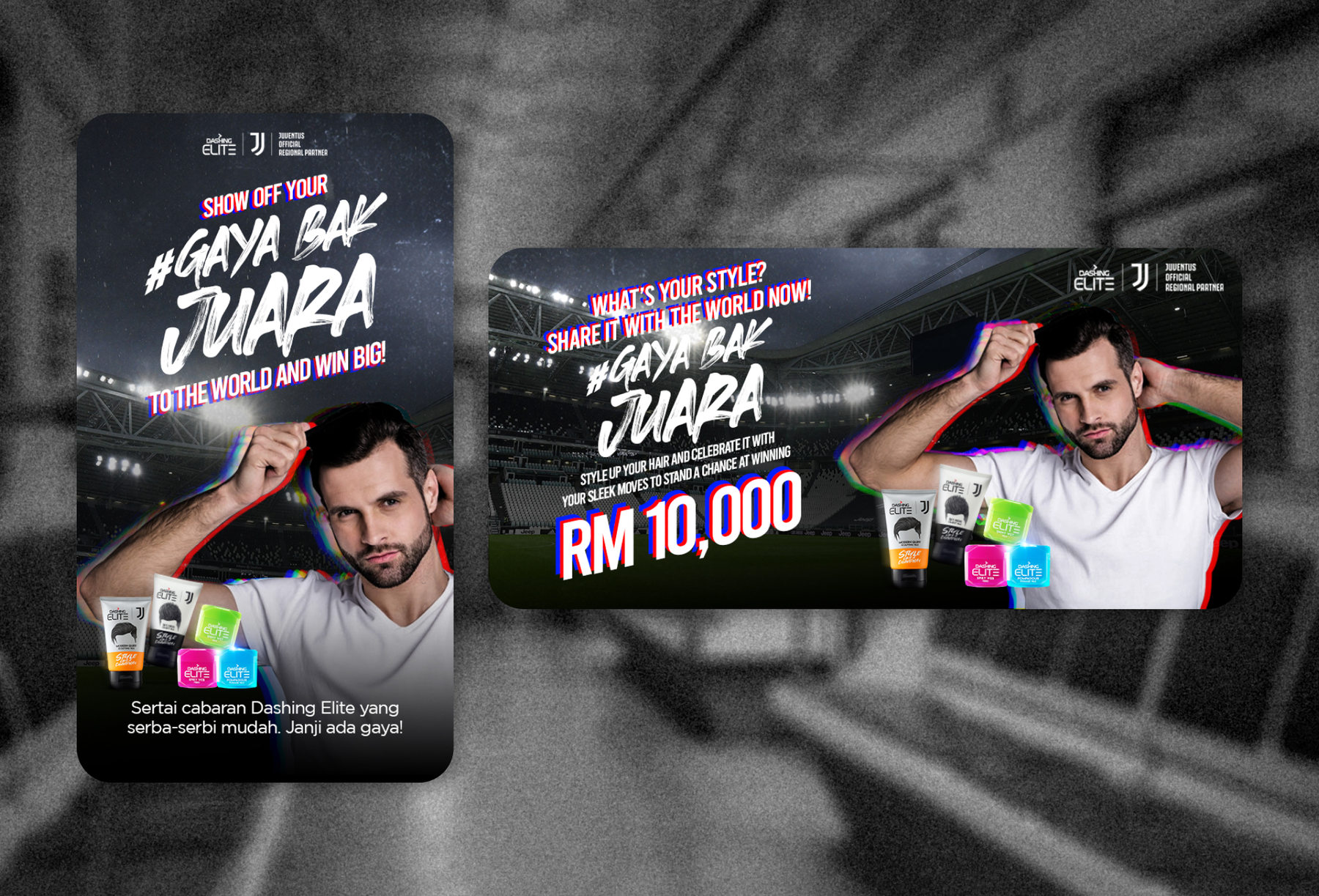Dashing Elite #GayaBakJuara TikTok challenge campaign visuals
